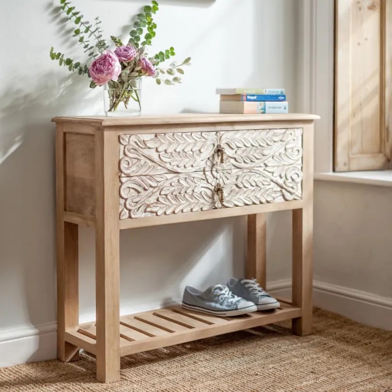 Konzolový stolík Sita 110x76x35 indický masív mango