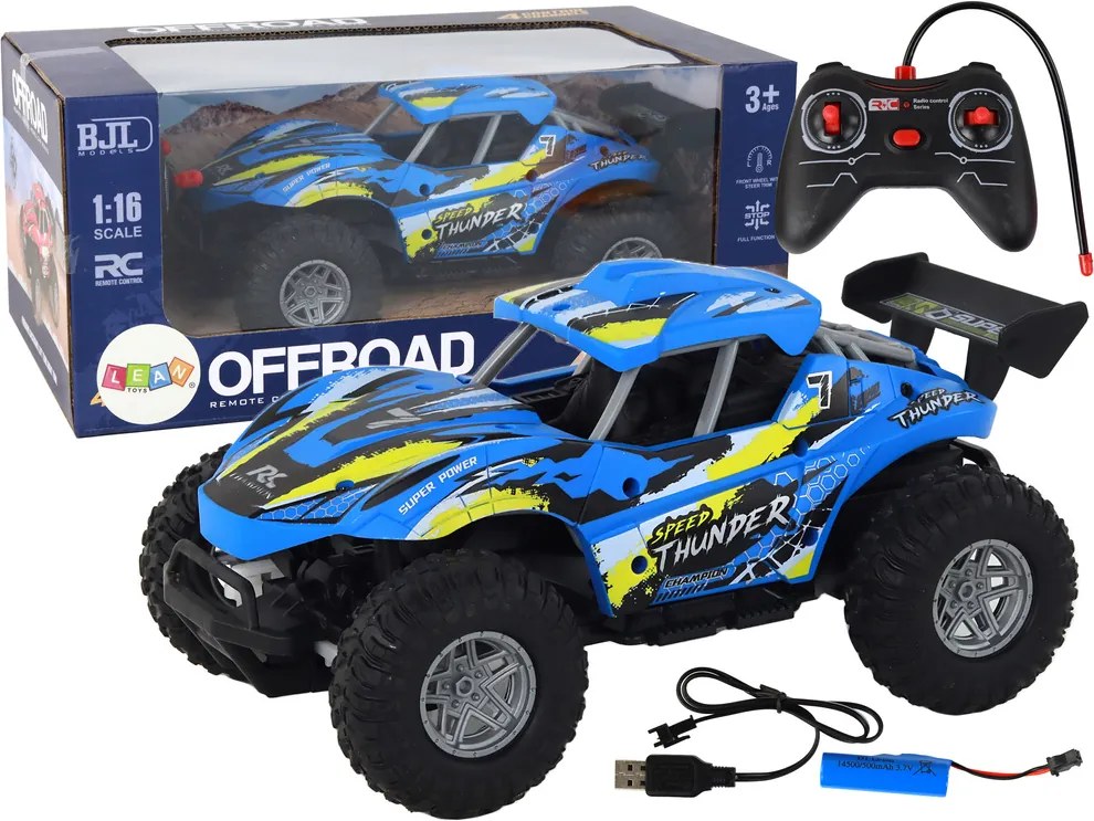 LEAN Toys 1:16 Diaľkovo ovládané terénne RC auto modré