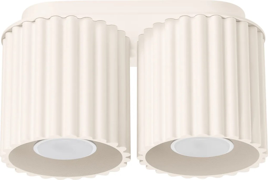 Stropné svietidlo Aura, 2x béžové hliníkové tienidlo, (10 cm)