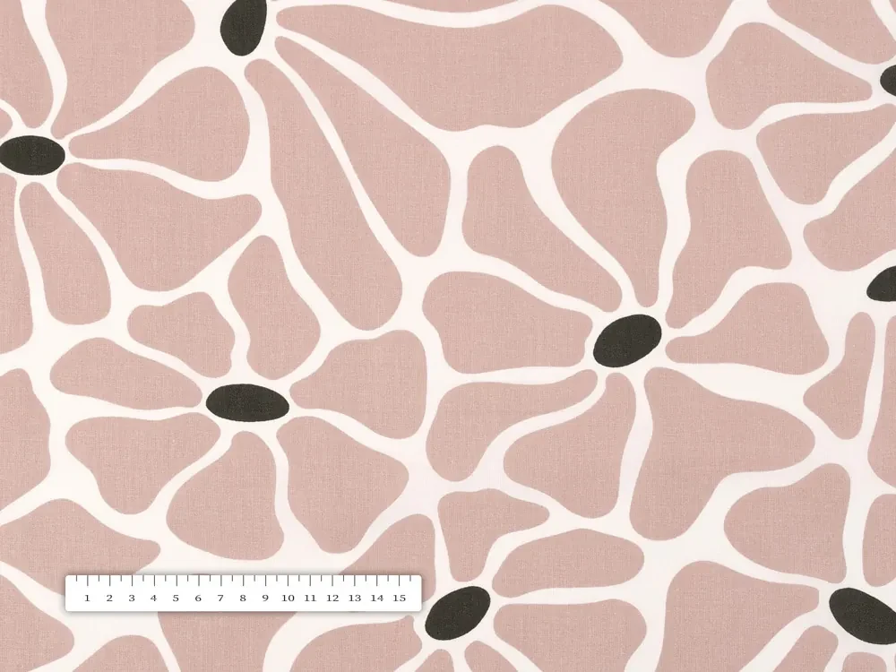 Biante Bavlnená obliečka na vankúš Sandra SA-483 Hnedoružové designové kvety na bielom 70 x 90 cm