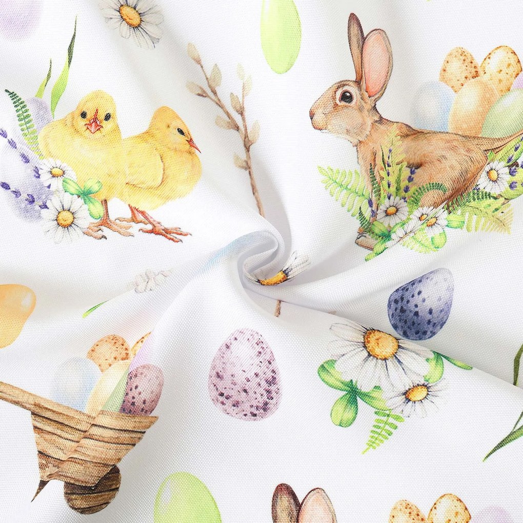 Goldea veľkonočná teflónová látka na obrusy - symboly veľkej noci 160 cm