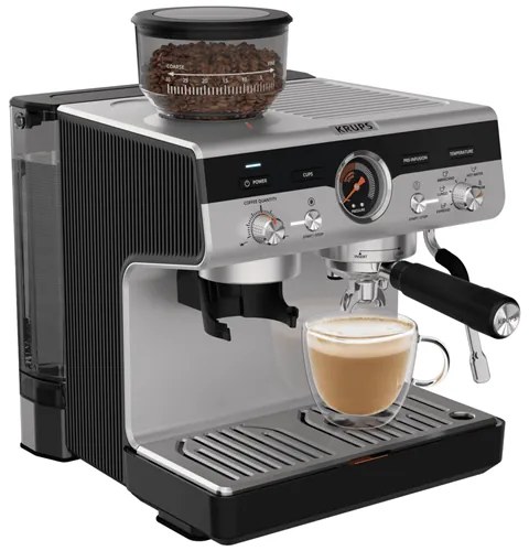 Pákový kávovar KRUPS Precision+ XP804T10 Hliníkový/Čierny