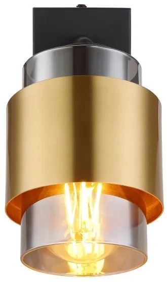 Globo 15560-1 - Nástenné bodové svietidlo MILLEY 1xE27/40W/230V čierna/mosadz