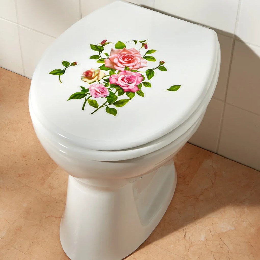 2-dielna nálepka na WC "Ruža" 23 x 40 cm