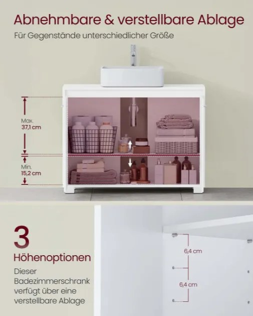 Skrinka pod umývadlo 60 cm BBK505W01