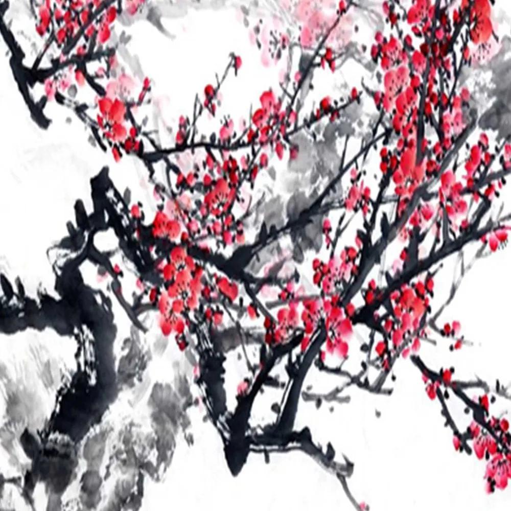 Ozdobný paraván Japonské třešňové květy - 145x170 cm, štvordielny, obojstranný paraván 360°