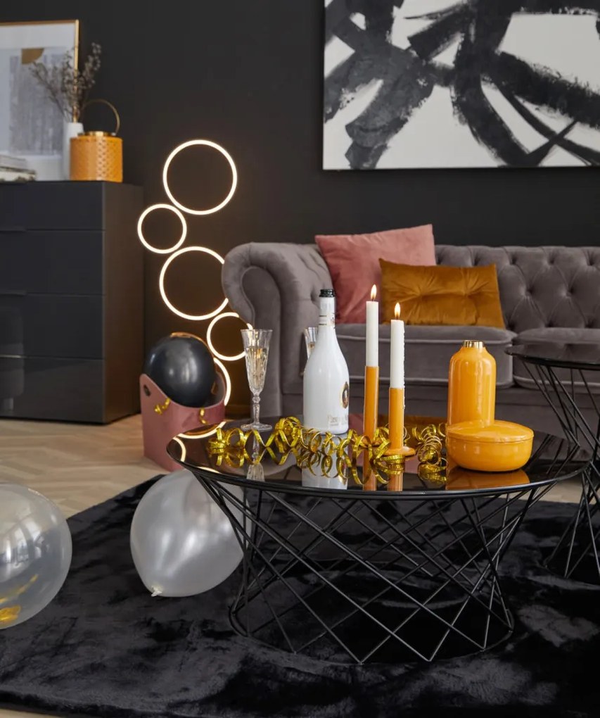 Pohovka Chesterfield, stredně šedá látka