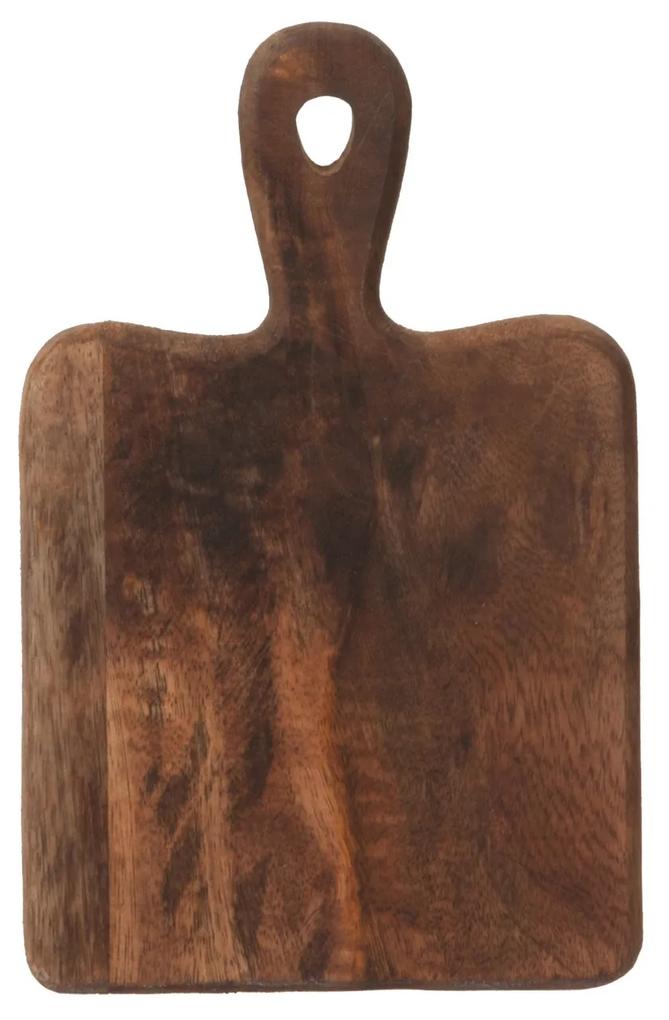 Tmavo hnedé drevené doštička s rukoväťou - 15,5 * 25 * 1,9 cm