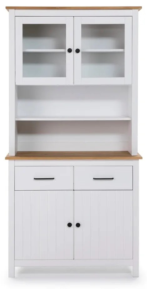 Biela vitrína z borovicového dreva 90x180 cm Miranda – Marckeric