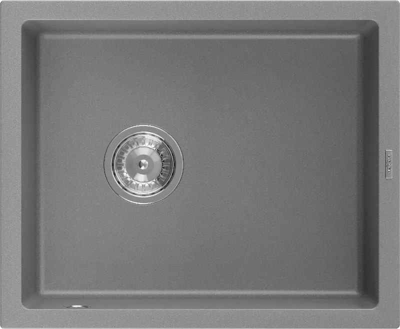Mexen Pedro granitový jednokomorový drez 560 x 460 mm, šedá - 6508561000-71