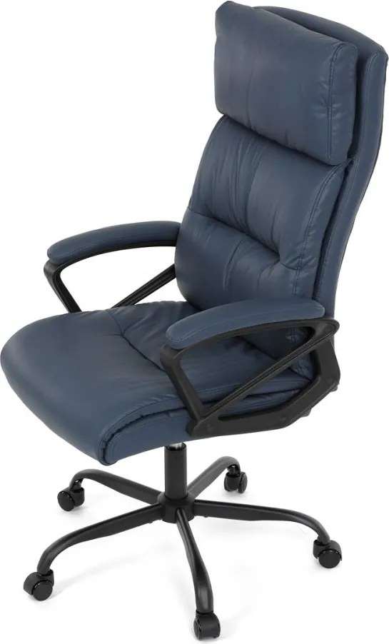 Kancelárske kreslo PEDRO — ekokoža, modrá