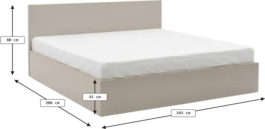 Posteľ SOFIA 160 x 200 cm, kašmírovo béžová Rošt: Bez roštu, Matrac: Matrac SOMMERA 18 cm