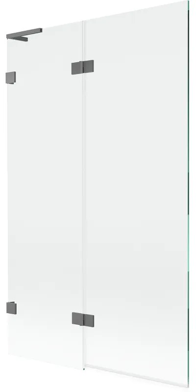 Mexen Lunar L, 2-krídlová vaňová zástena ľavá 110 x 150 cm, číre sklo, grafitová, 897L-110-100-95-00-L