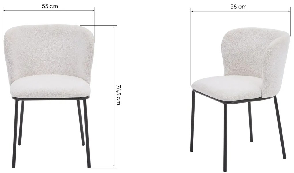 Jídelní židle Yasmin ecru/černá