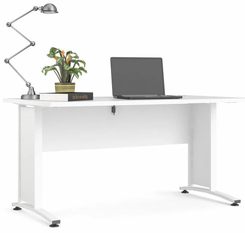 Biely písací stôl PRIMA OFFICE bez zásuvky 80400