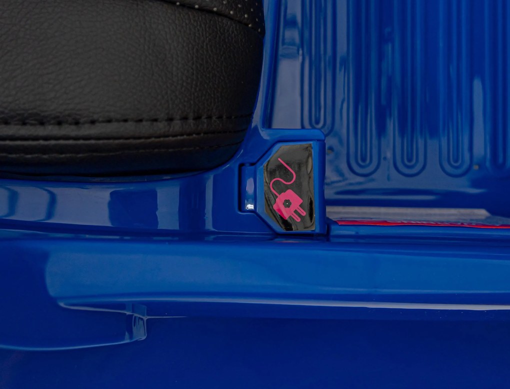 Ramiz Bugatti Chiron batérie pre deti Modrá + Diaľkové ovládanie + Nosič batožiny + EVA + Tlmiče + LED Audio