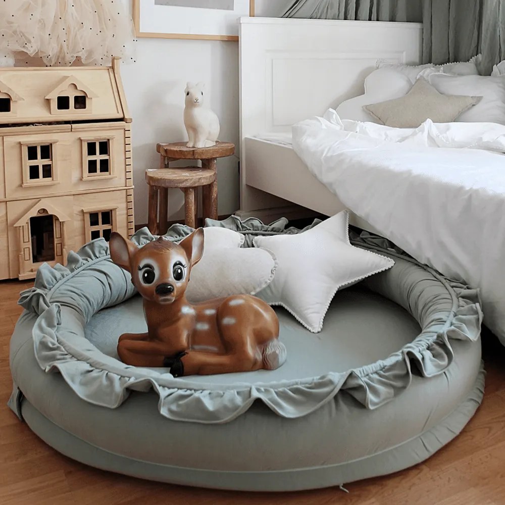 Boho vankúš hviezda s bublinkami biely 44 cm