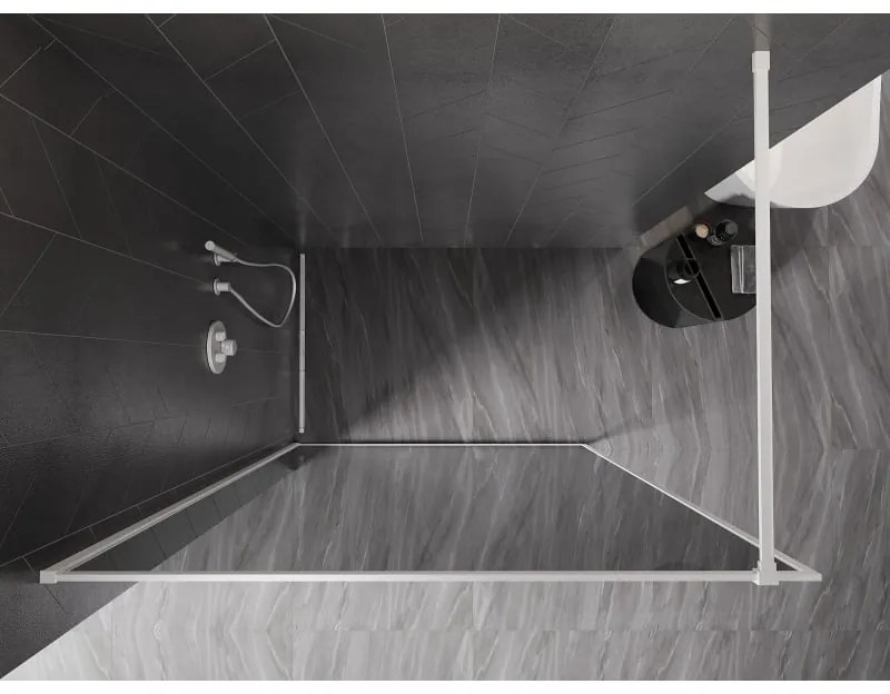 Mexen, Mexen Kioto-XF sprchová stena s rámom 70 x 202 cm, grafit 10 mm, biela - 800-070-104-20-40-X