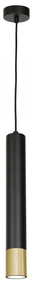 Luster na lanku NEST 1xGU10/8W/230V čierna/zlatá