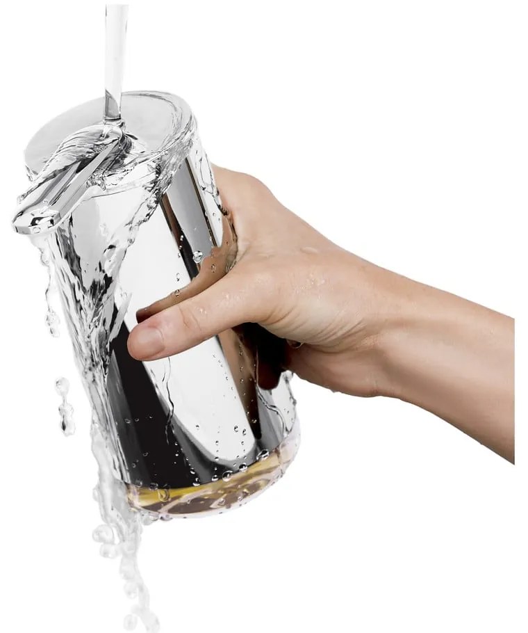 Automatický oceľový dávkovač mydla v striebornej farbe 266 ml - simplehuman