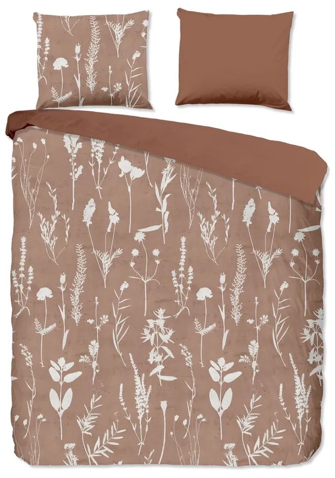 Hnedé bavlnené obliečky na jednolôžko/predĺžené 140x220 cm Rav – Good Morning