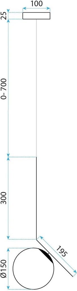 Toolight Toolight, stropná lampa sklenená guľa G107-1W, čierna-biela, OSW-09732