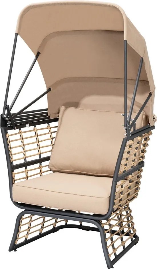 Béžové kovové záhradné kreslo Paros – Garden Pleasure