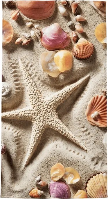 Rýchloschnúca plážová osuška OCEAN SAND farebná 70 x 140 cm, 100% mikrovlákno