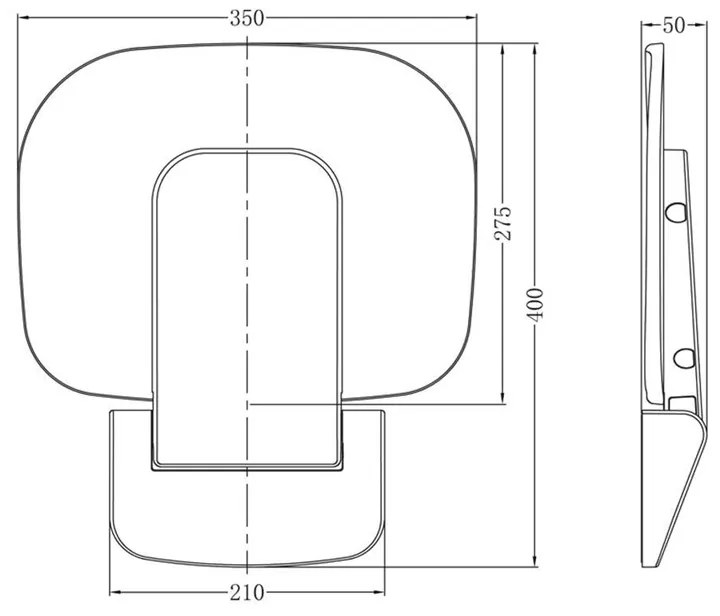 Mereo Mereo, Sedátko do sprchy, duroplast, čierne, MER-CSS121B