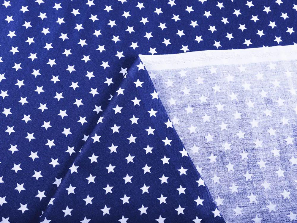 Biante Bavlnený záves Sandra SA-352 Biele hviezdičky na modrom 130x150 cm