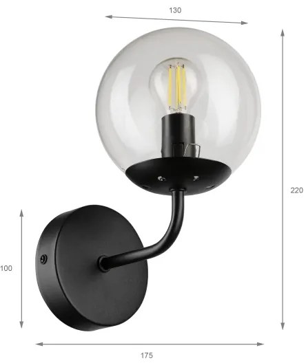 Brilagi - Nástenná lampa MALIVA 1xE14/15W/230V čierna/číra