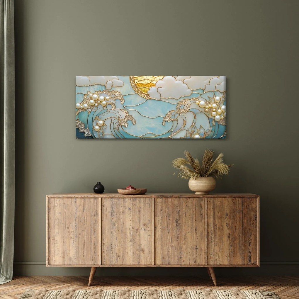 Obraz - 3D perly v oceáne (120x50 cm)