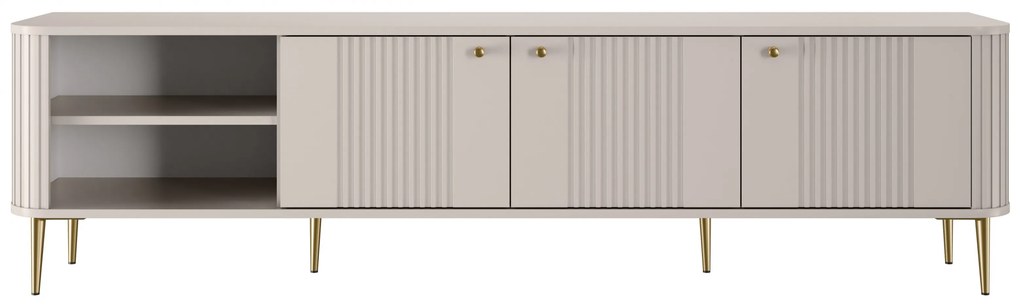 TV stolík Vespera 3D 187 cm - kašmírová / zlaté nožičky