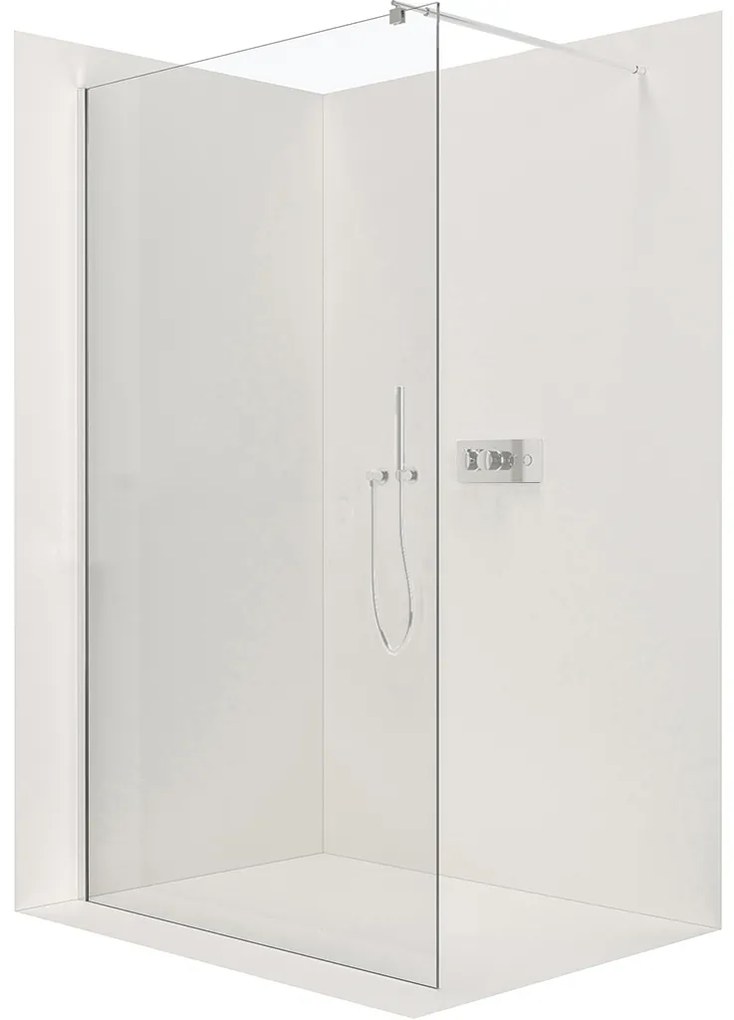 CERANO - Sprchová zástena Walk-in Onyx Ľ/P - guľatá vzpera - chróm, transparentné sklo - 50x200 cm, CER-CER-DY101-50-200