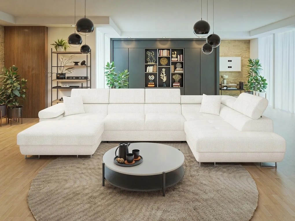 Rohová sedačka U Terazuro Bis (krémová) (s úl. priestorom) (p)