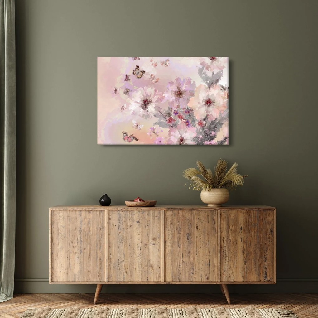 Obraz - Umelecká koláž s motýľmi (90x60 cm)