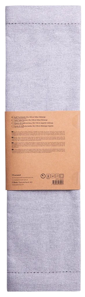 Svetlosivý bavlnený behúň na stôl 50 x 140 cm – Basic Ambiente - 596403