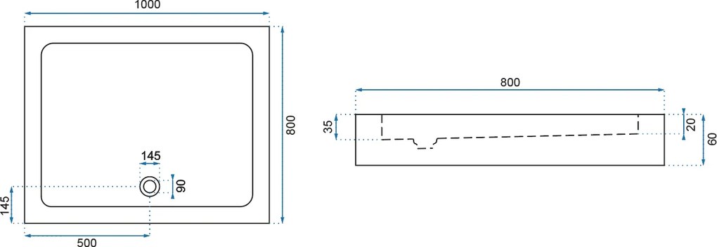 Rea Punto Black Mat, sprchový kút s posuvnými dverami 80(dvere) x 100(dvere) x 190 cm + sprchová vanička Savoy, KPL-K1017