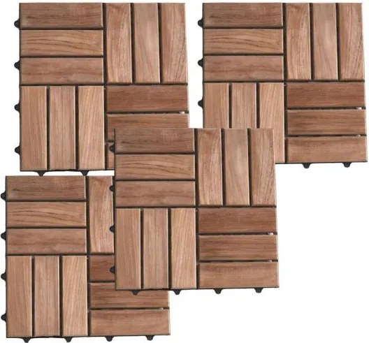 11 ks podlahových panelov z teakového dreva 1m²