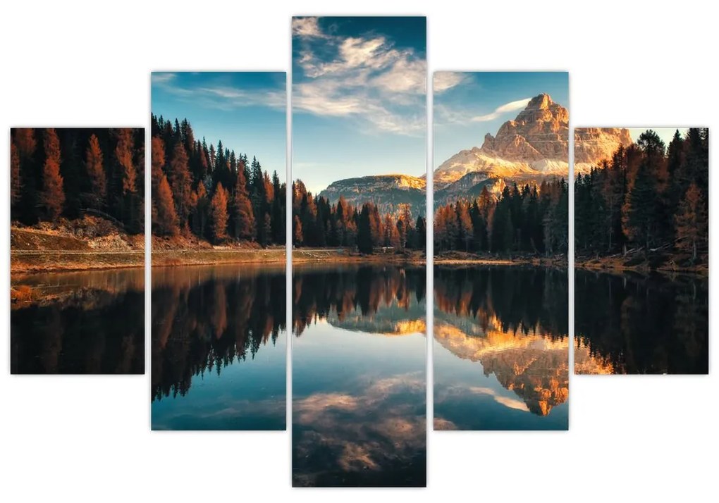 Obraz - Alpy, Taliansko, Dolomity, Lago Antorno (150x105 cm)