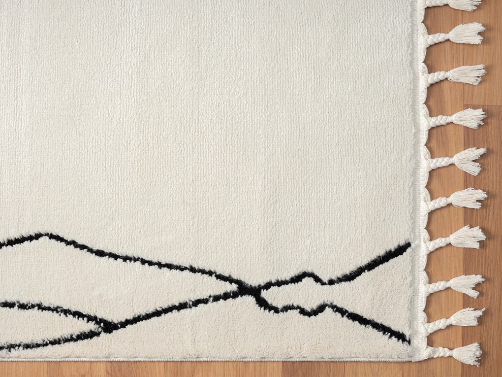 My Flair, Kusový koberec Moroccan Magic weiß, 160x230, čiernobiela, obývacia izba
