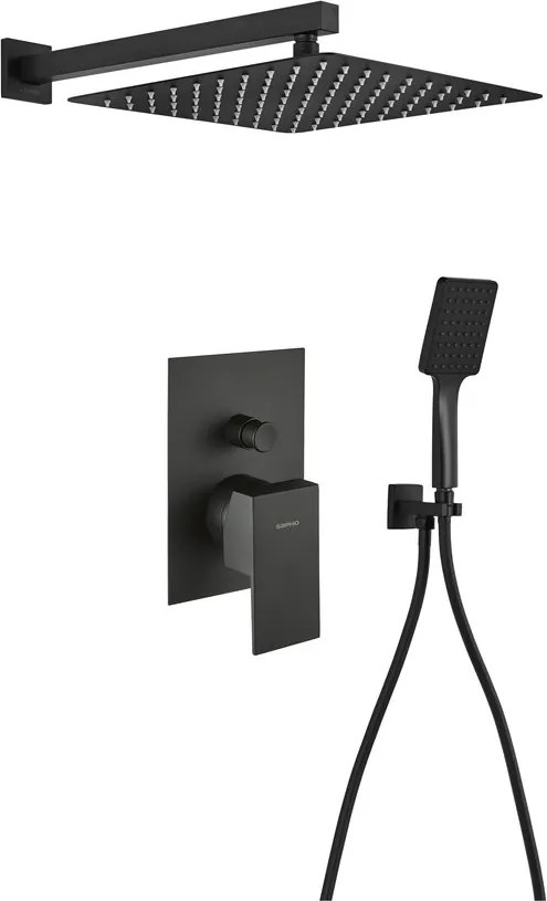 Sapho Sapho, SPECTRE podomietkový sprchový set s pákovou batériou, 2 výstupy, čierna matná, 1102-42B-03