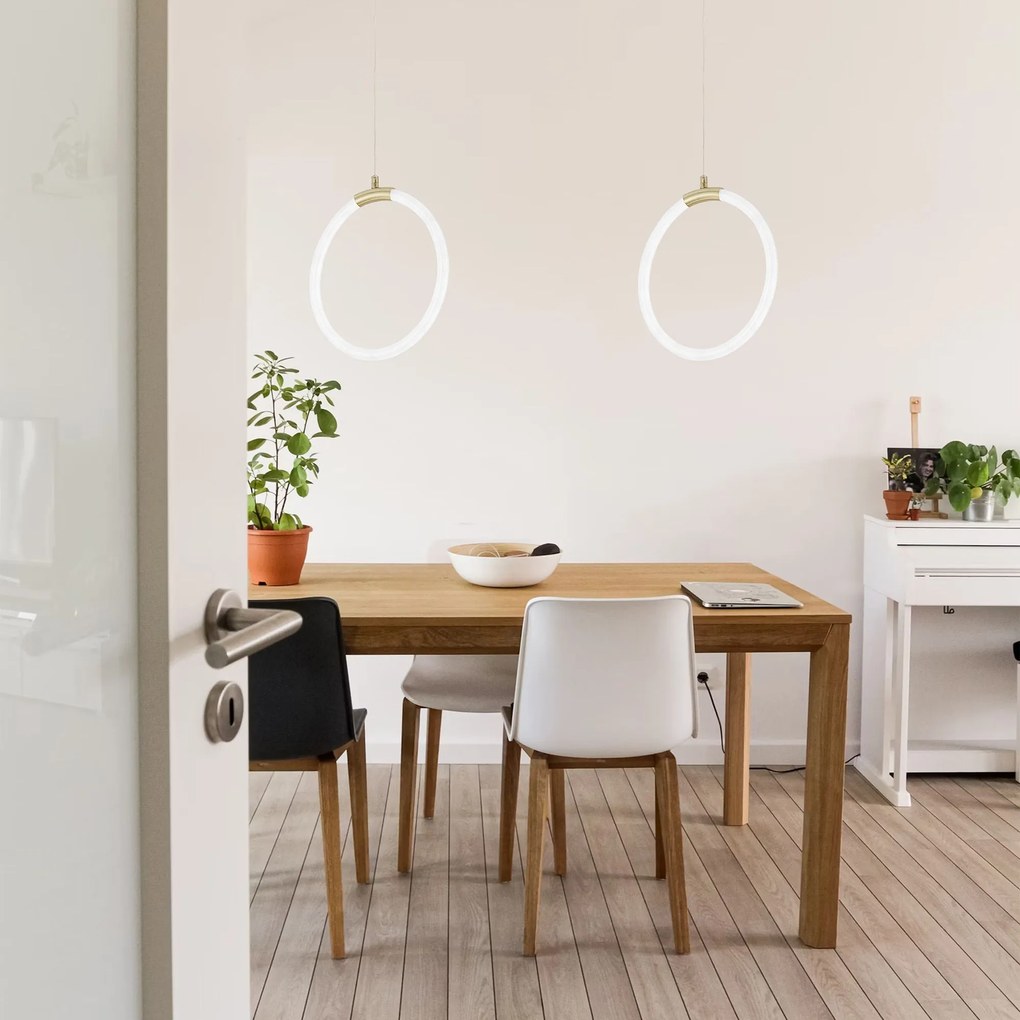 Toolight Toolight, LED závesné osvetlenie 25cm, 22W, 4000K, 2000lm, G020-CP, zlatá-biela, OSW-06371