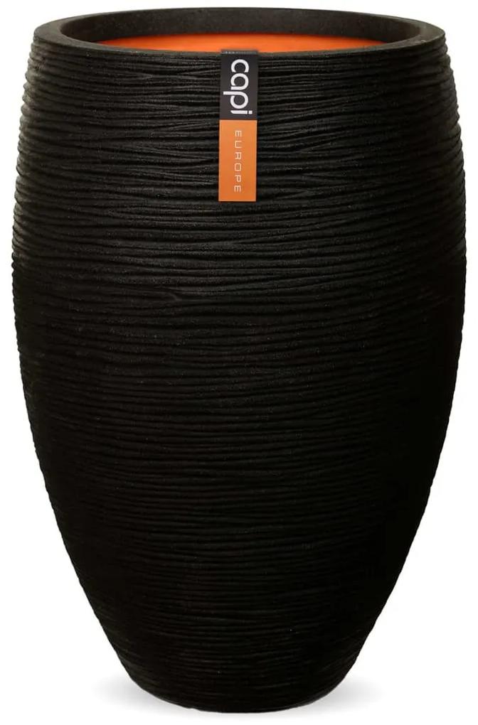 Capi Váza Nature Rib, elegantná Deluxe 40x60 cm, čierna KBLR1131