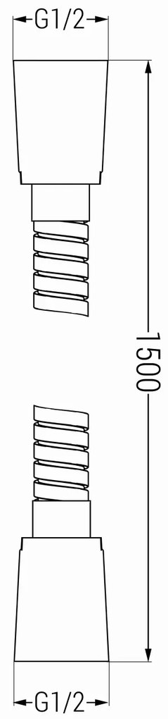 Sprchová hadica MEXEN - opletená - 150 cm - čierna matná, 79460-70
