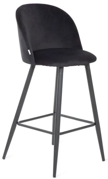 Barová stolička INU zamatová, čierna 837581