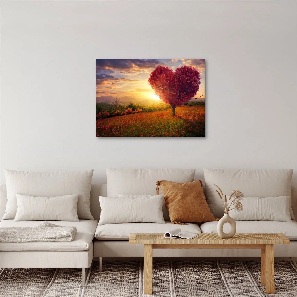 Obraz stromu v tvare srdca (70x50 cm)