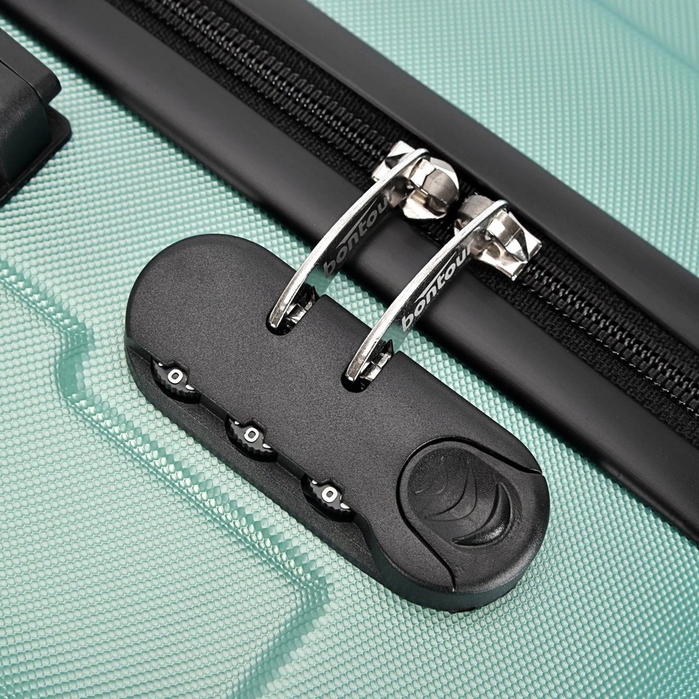 Kabínový kufor na 4 kolieskach 55x39x20cm púdrovo zelená farba