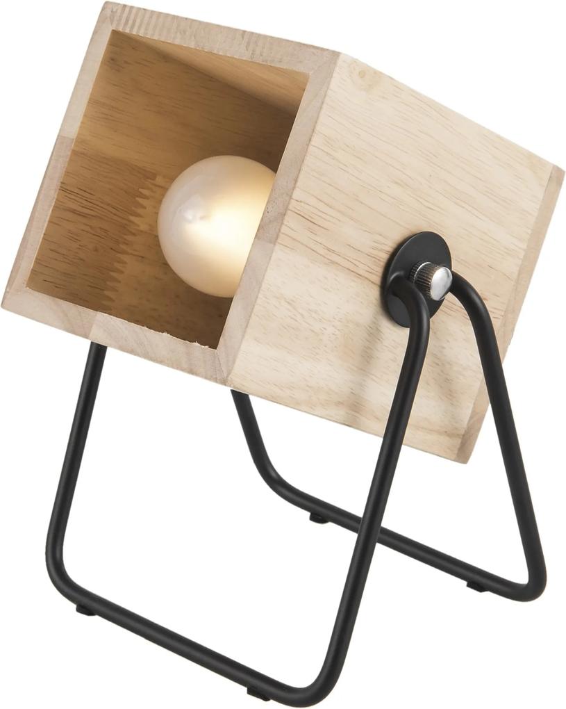 LEITMOTIV Stolná drevená lampa Hefty