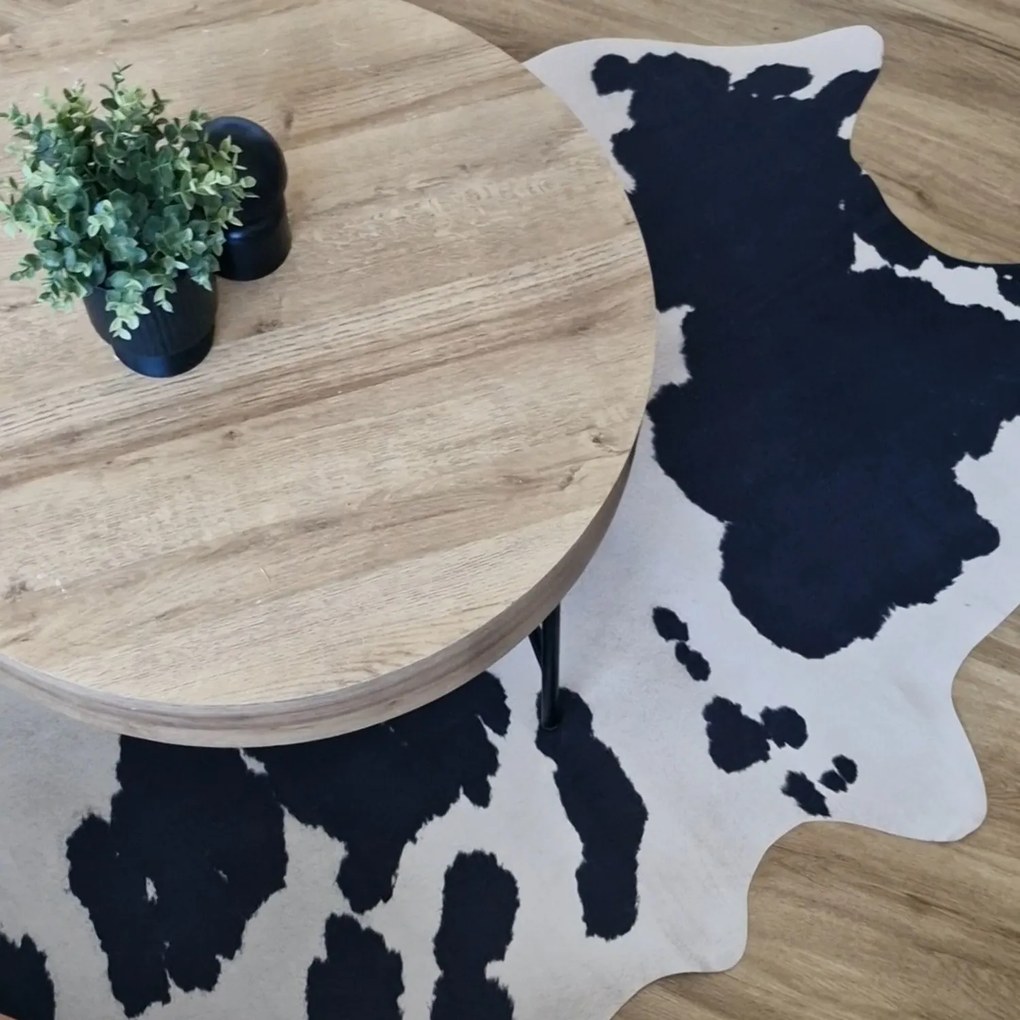 Obsession, Kusový koberec Toledo 190 black white, 155x190 tvar kožušiny, čiernobiela, chodba / predsieň